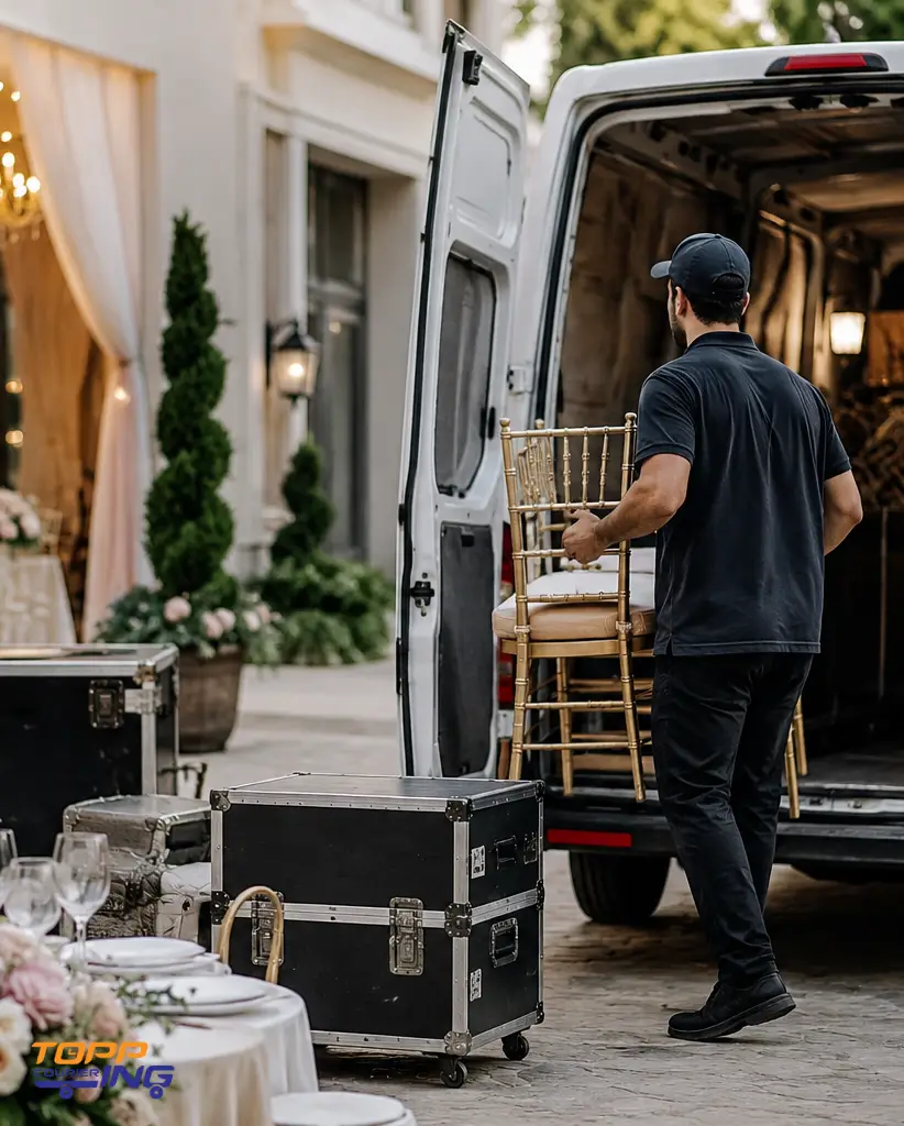 Event rental wedding and décor courier service