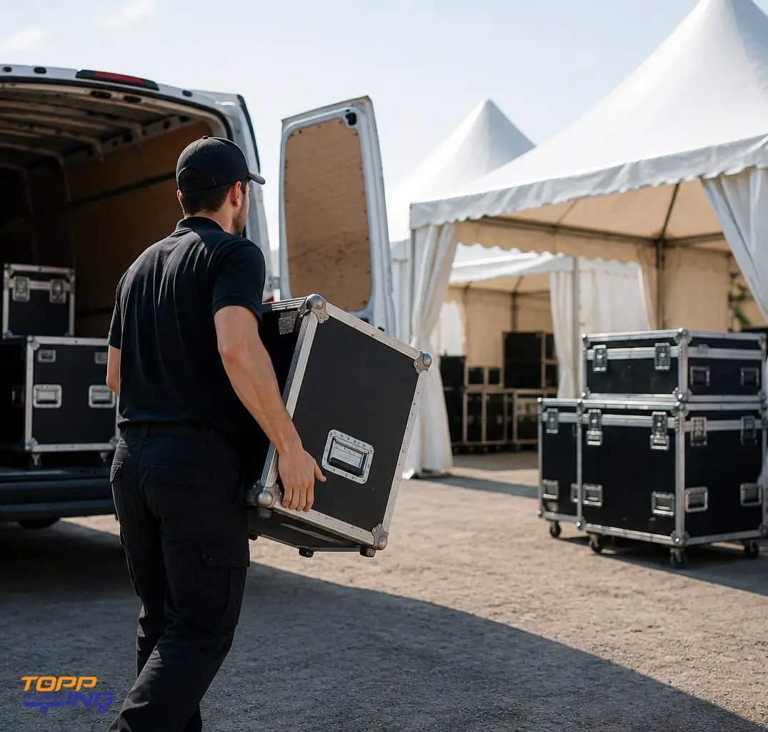 Event vendor courier service for supplies and displays